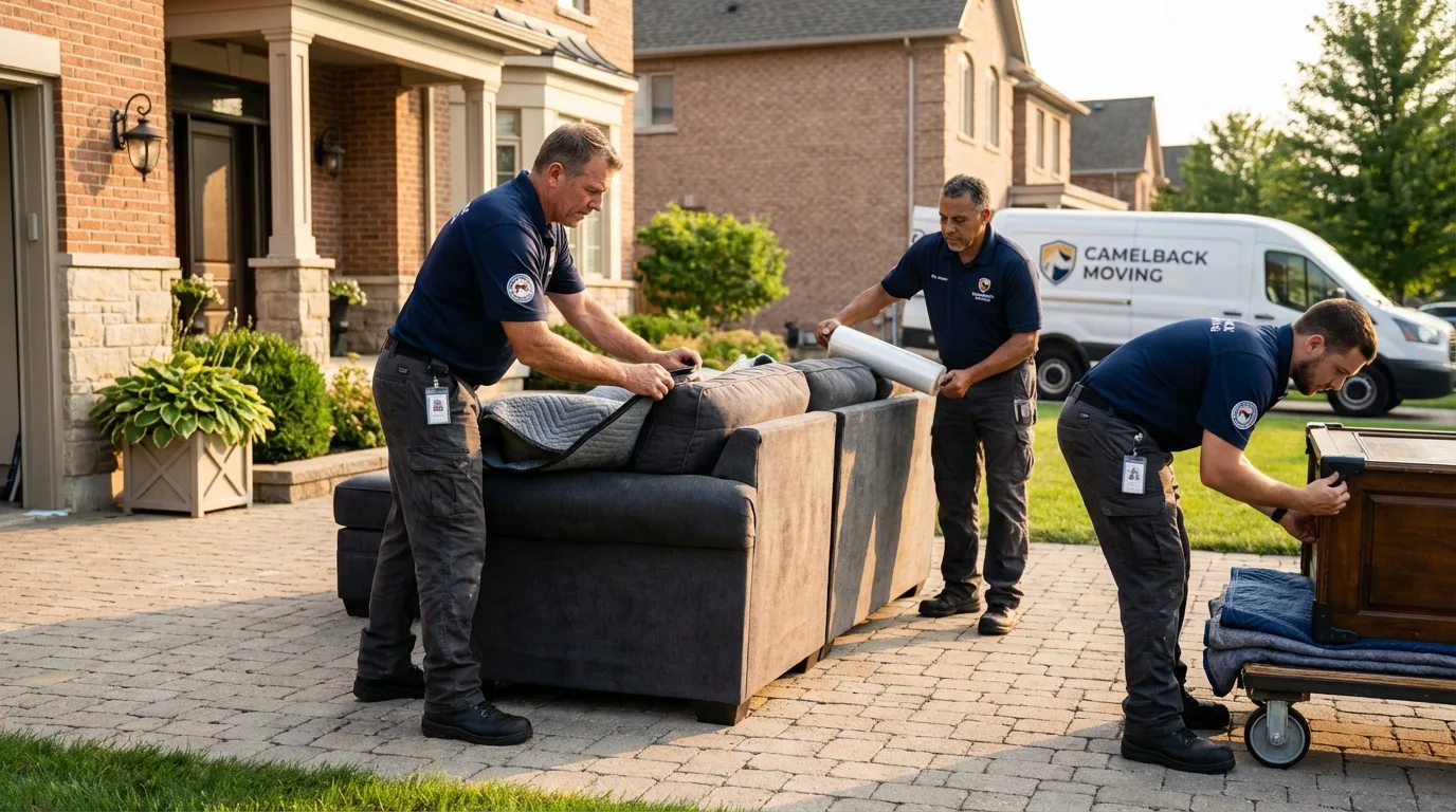 Large estate moving crew wrapping furniture in Ashdown, AR